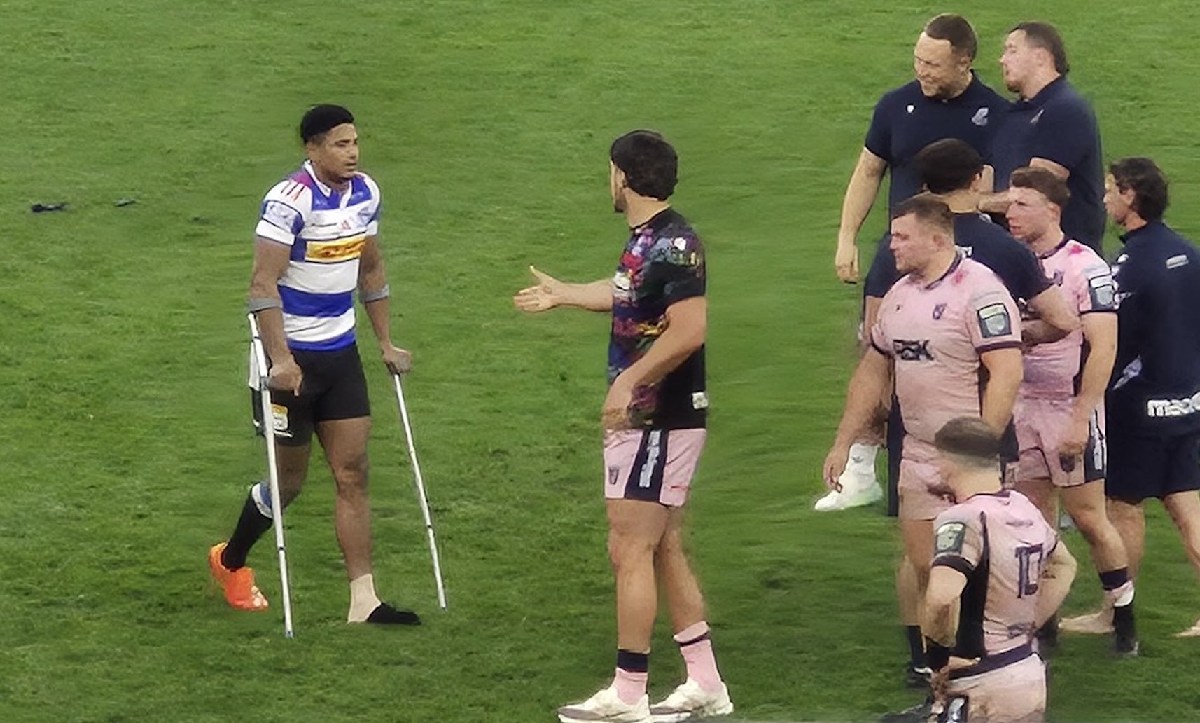 Sacha on crutches after ‘serious’ injury