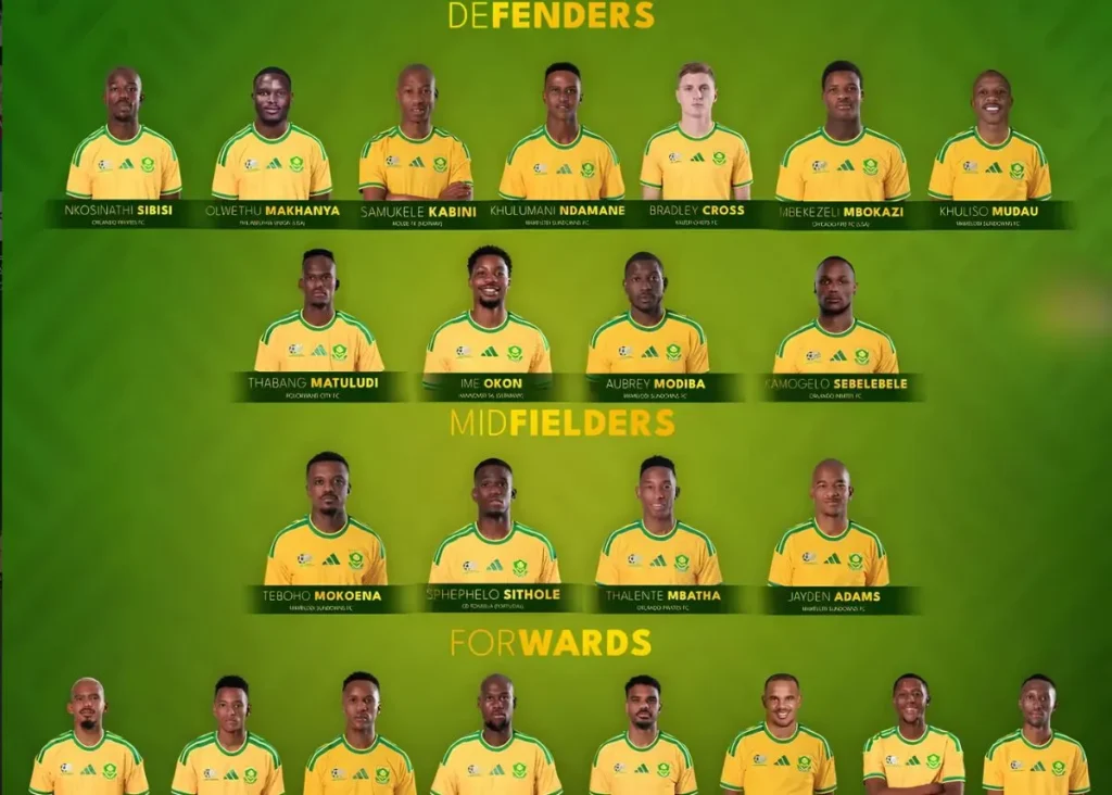 Confirmed: Bafana Bafana players’ World Cup jersey numbers