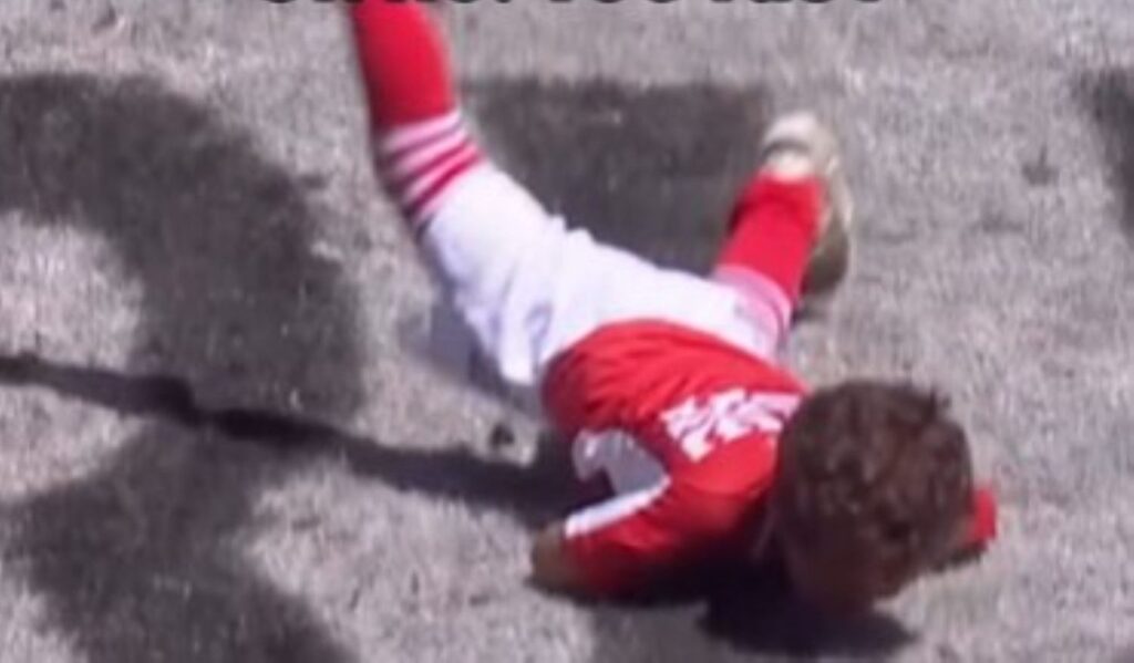 Watch: Face plant can’t stop cute ball kid