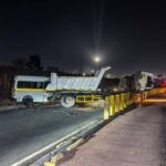 Road closed after fatal taxi crash with tipper truck [VIDEO]